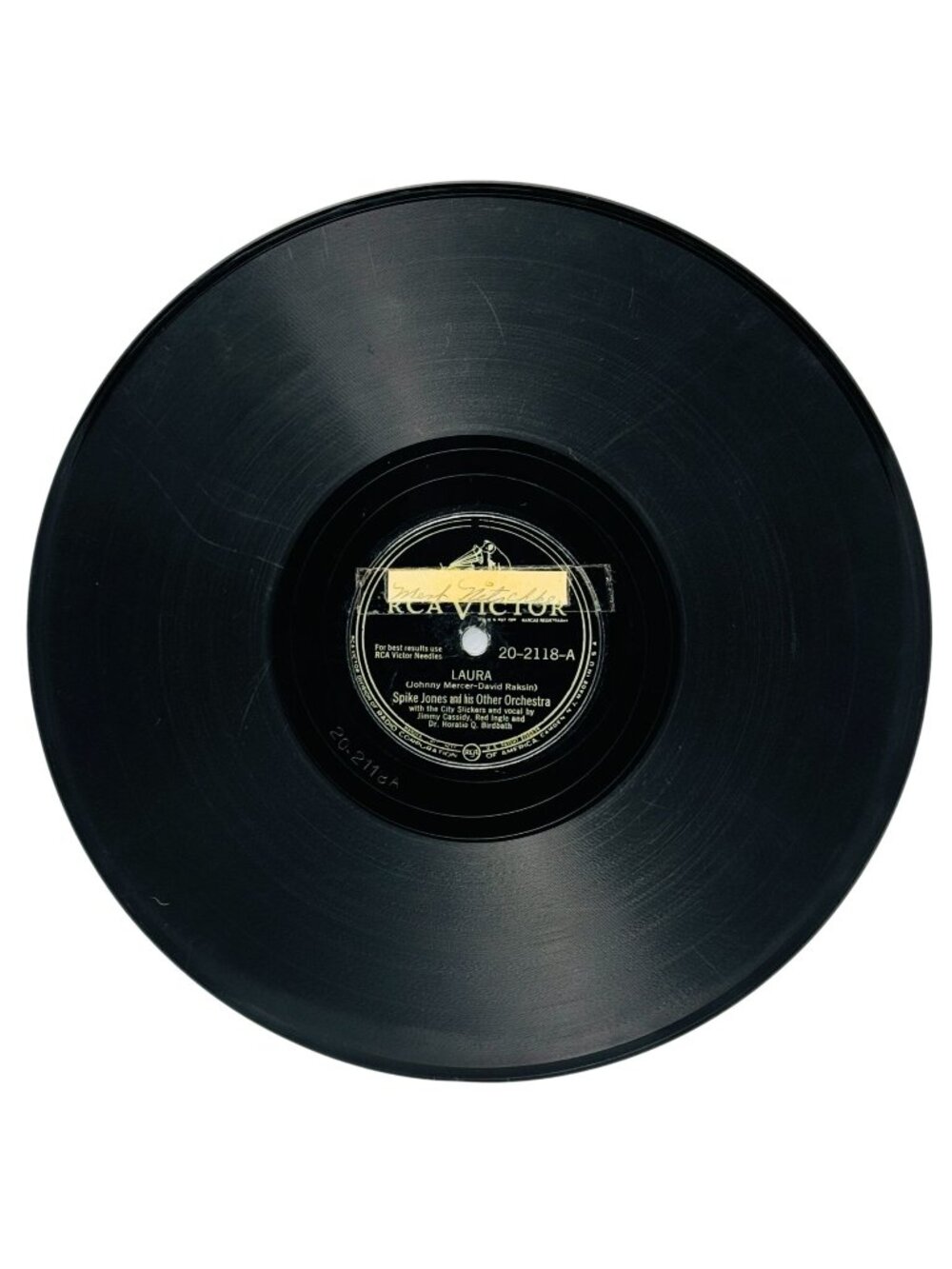 Spike Jones Laura 10in Shellac 78 RPM RCA Victor Records 20-2118